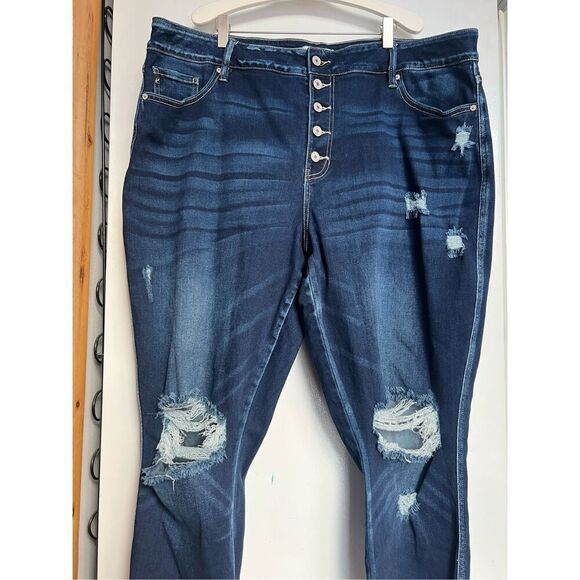 Kancan Distressed Skinny Jeans Woman’s 24 Plus Size - Picture 3 of 10
